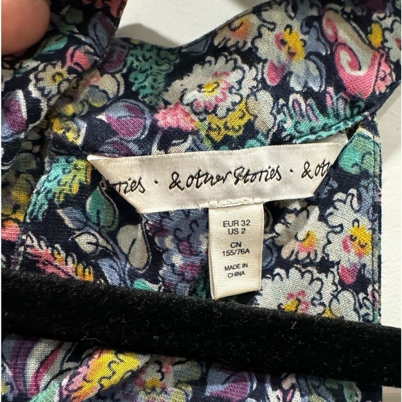 & Other Stories floral dress with high neck halter style size 2 sunmer - Picture 7 of 9